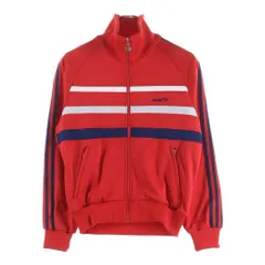 adidas (アディダス) 80S VINTAGE ヴィンテージ 胸ロゴ 西ドイツ製 デサント製 ジップアップトラックジャケット レッドのサムネイル