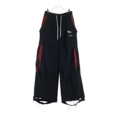 YORI SPORT (ヨリ スポーツ) ×RECKLESS SCHOLARS DAMEGE PANTS レックレス スカラーズ ダメージ加工 ワイドスウェットパンツ ブラック/レッド 784-6210759のサムネイル