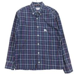 BURBERRY バーバリー 長袖シャツ ノバチェック柄 ホースロゴ刺繡 ワンポイント トップス ブルー 37【S】 メンズ 【中古】のサムネイル