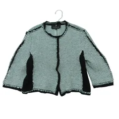 LANVIN ランバン ブルゾン ツイード風 ノーカラー ジャケット ショート丈 7分袖 ホワイト 42【L】 レディース 【中古】のサムネイル
