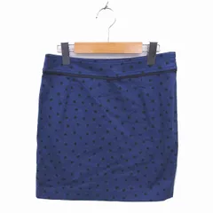 カージュ Khaju タイト スカート ミニ ドット 綿 コットン サイドジップ 27 ネイビー ブラック 紺 黒 /TT12のサムネイル
