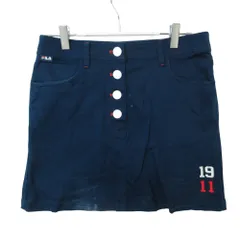 FILA フィラ ミニスカート ボトムス フライボタン ゴルフウェア ロゴ ワッペン刺繍 ネイビー M【M】 レディース 【中古】のサムネイル