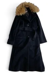 美品　MAX MARA　マックスマーラ　白タグ　マニュエラ　ロング　コート　サイズ38　ベルト付　ファー取り外し可　ウールのサムネイル