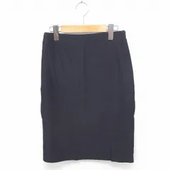 エリオポール heliopole スカート タイト 膝下丈 無地 シンプル 綿 コットン 34 紺 ネイビー /TT10のサムネイル