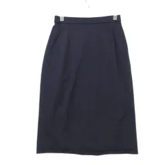 美品 LEONARD レオナール スカート ワンポイントロゴ刺 2タック ひざ下丈 ボトムス ネイビー 63【S】 レディース 【中古】のサムネイル