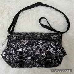 ​〈121〉SAVOY サヴォイ ショルダー メッセンジャーバッグ 花柄 ブラックのサムネイル