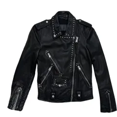 ALLSAINTS オールセインツ スタッズ ライダース ジャケット ブラック UK 6のサムネイル