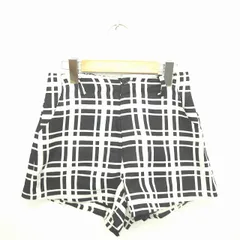ヘザー Heather パンツ キュロット ショート 格子柄 チェック ジップフライ ブラック アイボリー 黒 /TT47のサムネイル