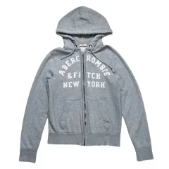 ABERCROMBIE & FITCH ロゴ WHO ジップアップ グレー Lのサムネイル