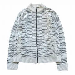 MEN'S BIGI メンズビギ ブルゾン ドライバーズニット ジャケット ジップアップ アウター 総柄 千鳥柄 ホワイト M メンズ 【中古】のサムネイル