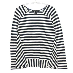 MARC BY MARC JACOBS マークバイマークジェイコブス カットソー ボーダー柄 ストレッチ 長袖 プルオーバー トップス ネイビー S レディース 【中古】のサムネイル