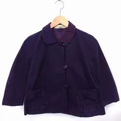 ジェイクルー J.CREW ステンカラー ジャケット アウター 丸衿 丸ポケット 七分袖 コットン 綿 2 パープル 紫 /FT42のサムネイル
