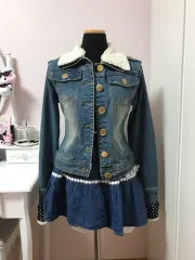 トラララ デニム ジャケット シープスキン ドット 姫ギャル 姉ギャル キュロット ヴィンテージ リズリサのサムネイル