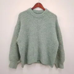 earthy アーシー ニット リサイクルヤーン シャギーニット 袖ボリューム ゆったり ブルー イエロー Fサイズ 〇◇☆のサムネイル