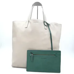 JIL SANDER（ジルサンダー）レザートートバッグ ポーチ付き トートバッグ ベージュ バイカラー レディース イタリア製【中古】のサムネイル