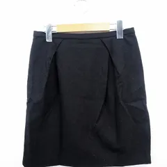 ヴェールダンス Vert Dense スカート ボトムス 台形 無地 シンプル ミニ ショート ウール 毛 M ブラック 黒 /MT39のサムネイル