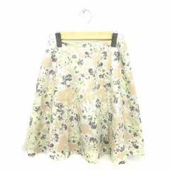 アナザーエディション ANOTHER EDITION アローズ スカート ひざ丈 フレア 薄手 花柄 バックジップ S ベージュ グリーン 薄茶 緑 /TT9のサムネイル