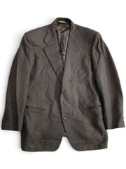 美品　激渋　LANVIN　90s　ランバン　テーラードジャケット　ブラウン　ジャケット　2B　ウール　シルク　ブラウン　総柄