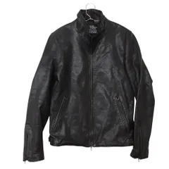 nano universe ナノユニバース ライダースジャケット やぎ革 ゴートレザー ブルゾン アウター ジップアップ ブラック M メンズ 【中古】のサムネイル