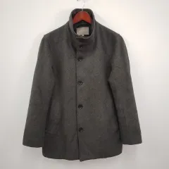 A DAY IN THE LIFE アデイインザライフ スタンドカラー コート メルトン ウール混 ミドル丈 アウター チャコールグレー Sサイズ ◇〇☆のサムネイル