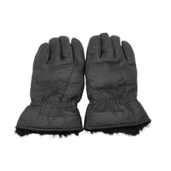 Givenchy ジバンシー 手袋 レザー ファー ステッチ ギャザー ボア ブラック レディース 【中古】のサムネイル