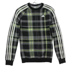 美品 adidas アディダス ニット トップス 長袖 セーター タータンチェック柄 クルーネック ブラック XS【XS】 メンズ 【中古】のサムネイル