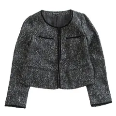 MISCH MASCH ミッシュマッシュ ノーカラージャケット ツイード ブラック 38【M】 レディース 【中古】のサムネイル