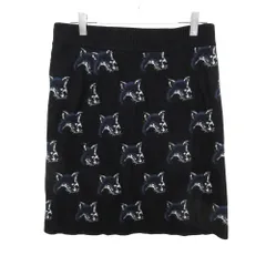 MAISON KITSUNE メゾンキツネ スカート キツネ柄 総柄 ニット タイト スカート ボトムス イタリア製 ブラック XS レディース 【中古】のサムネイル