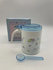 【TAKA149-09】◇ サンリオ ガラス製 シュガー ポット 「シナモロール 当たりくじ」専用 スプーン付きガラス製容器 破損品のサムネイル