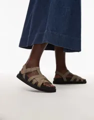 トップショップ レディース シューズ サンダル スエード Topshop Jason flat sandal suede Gray Suede グレーのサムネイル