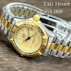 【稼働/純正ブレス】TAG HEUER/タグホイヤー PROFESSIONAL/プロフェッショナル 腕時計 クォーツ デイト ゴールド文字盤 964.008 レディース ヴィンテージのサムネイル