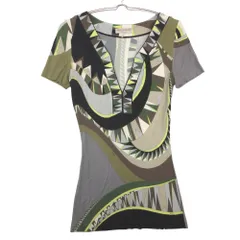 Emilio Pucci エミリオプッチ チュニック プッチ柄 半袖 トップス マルチカラー イタリア製 ブラック×ライトグレー 38【S】 レディース 【中古】のサムネイル
