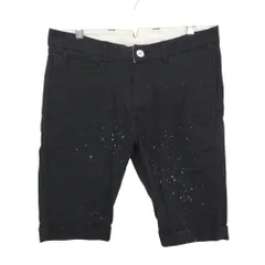 AKM エイケイエム ショートパンツ WORLD WORKERS ワールドワーカーズ P023 PAINTED HIGH POWER STRETCH TWILL TAPERED SHORTS ペンキ加工 ハイパワーストレッチ ツイル テーパード ブラック Sのサムネイル
