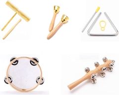 TOMMYFIELD Triangle Tambourine Percussion Instrument Woodblock Playing Maracas Music Practice (Instrument)
