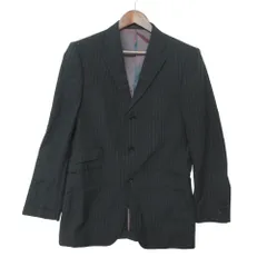 BURBERRY BLACK LABEL バーバリーブラックレーベル テーラードジャケット super110's ストライプ柄 ブラック 42R【XL】 メンズ 【中古】のサムネイル