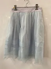 PA383⚫︎JILLSTUART⚫︎ジルスチュアート⚫︎スカート⚫︎フレア⚫︎オーガンジースカート⚫︎膝上丈⚫︎レディース⚫︎size2⚫︎水色のサムネイル