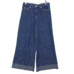 RED VALENTINO レッドヴァレンティノ デニムパンツ マイクロスタッズ ワイド ジーンズ Gパン ボトムス インディゴブルー 38【M】 レディース 【中古】のサムネイル
