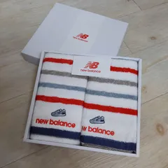 【新品未使用】 new balance　ニューバランス　フェイスタオル　ギフト　タオル　セット　箱入り　保管品　綿100％のサムネイル