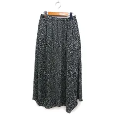 リフラッティ シップス liflattie ships スカート フレア マキシ丈 ロング ゆったり ダルメシアン柄 ギャザー M 黒 ブラック /NT24のサムネイル