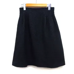 ミス アシダ miss ashida フレア スカート 膝下 シンプル ニット タック 綿混 9 ブラック 黒 /HT26のサムネイル