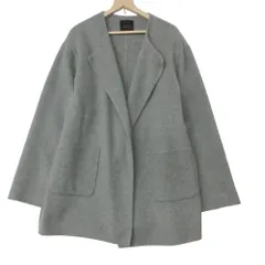 Spick and Span スピックアンドスパン コート ノーカラー リバー アウター 無地 ウール混 ナイロン混 ミドル丈 グレー 38【M】 レディース 【中古】のサムネイル