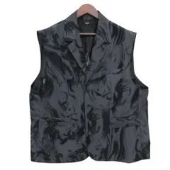 美品 glamb グラム スリーブレス テーラードジャケット ノースリーブ ジレ ベスト マーブル調柄 グレー L メンズ 【中古】のサムネイル