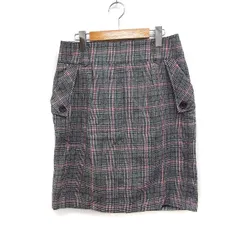ボディドレッシングデラックス BODY DRESSING Deluxe グレンチェック タック タイトスカート ミニ ウール 40 グレー 灰 /FT44のサムネイル