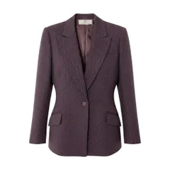 91h3 【美品】GIVENCHY ジバンシー テーラードジャケット ヘリンボーン柄 アウター 36サイズ ブラウン レディース 女性用u02tのサムネイル