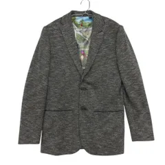 美品 TED BAKER テッドベーカー 霜降り柄 テーラードジャケット アウター 長袖 絵画 総柄裏地付き グレー 2【S】 メンズ レディース 【中古】のサムネイル