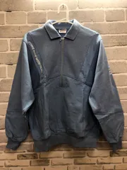 A【A8-60】◇ DESCENTE NCAA タグ表記サイズM ハーフジップ長袖スウェット　ライトブルーのサムネイル