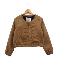 ダブルクローゼット w closet ノーカラー ジャケット スエード調 コットン シンプル ブラウン 茶 /KT4のサムネイル