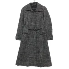 COMME CA DU MODE コムサ・デ・モード コート ツイード ロングコート アウター ブラック×ホワイト 9【M】 レディース 【中古】のサムネイル