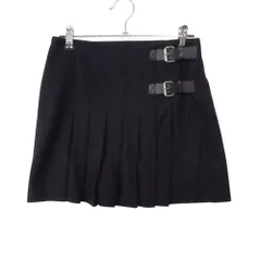 CELINE セリーヌ ミニスカート ウールカシミヤ プリーツ ベルト付き ラップ 巻き ボトムス ダークネイビー 34【XS】 レディース 【中古】のサムネイル