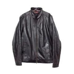 TETE HOMME テットオム y2k ライダースジャケット レザー ジャケット スタンドカラー 革ジャン ブルゾン ブラック 6【L】 メンズ 【中古】のサムネイル